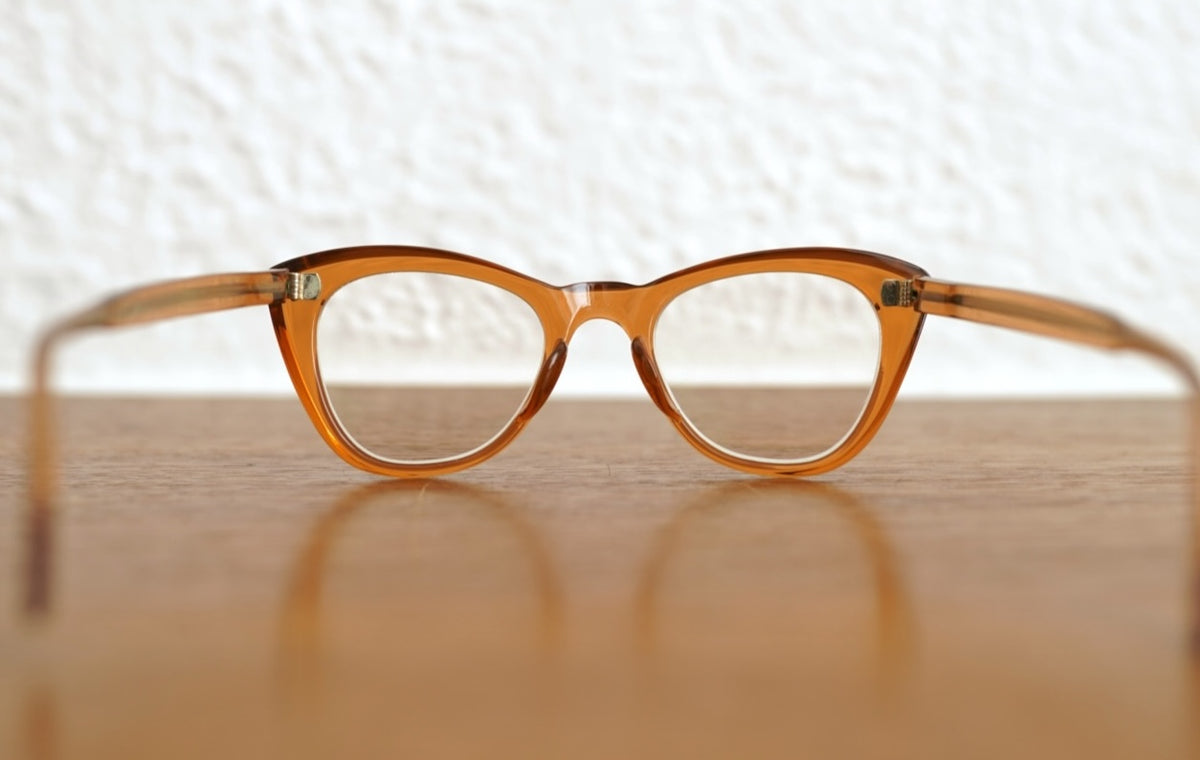 1950's Cat Eye キャットアイ セルフレームアイウェア 眼鏡 ブラウンコニャック / frame france(フレームフランス)