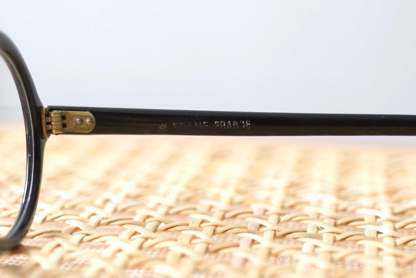 1950's ラウンドセルフレームアイウェア 眼鏡 ブラック / frame france(フレームフランス)