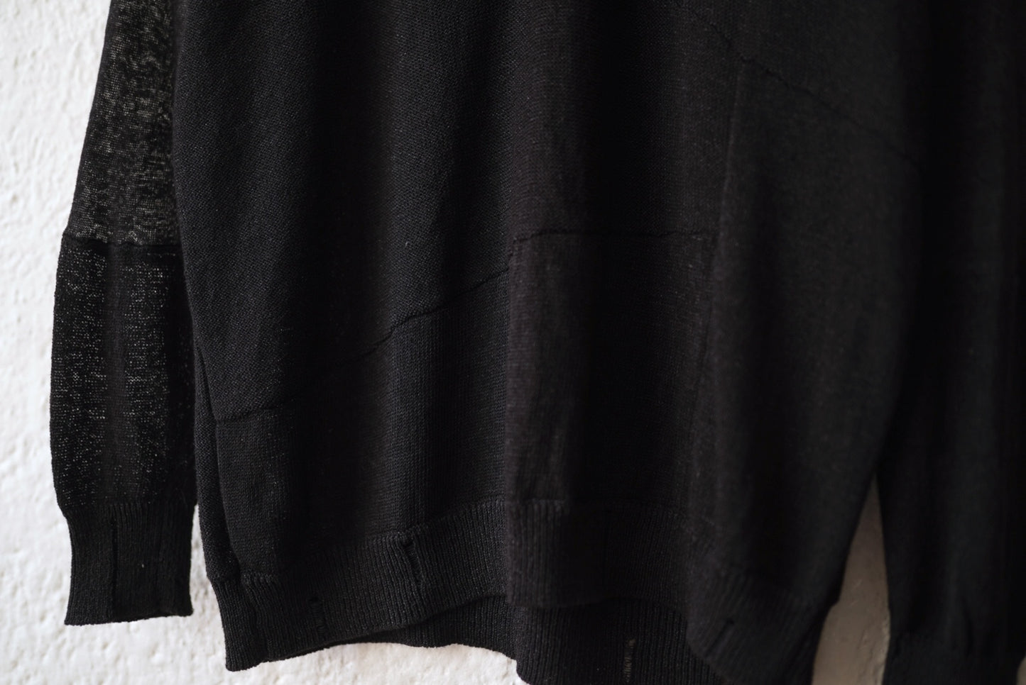 22SS Knit Long Sleeve デストロイ加工パッチワーククルーネックニットセーター / DEVOA(デヴォア)