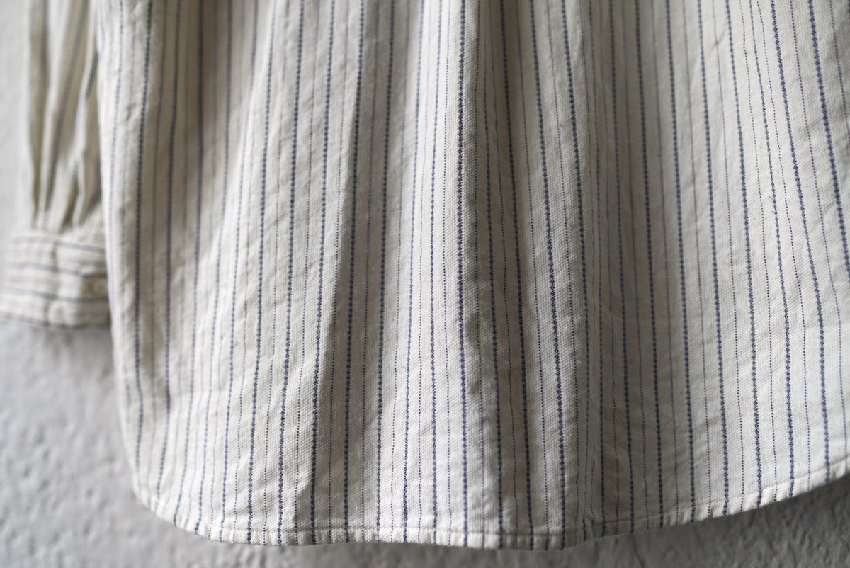 22SS SCALLOPED SHIRT ヴィンテージフレンチコットンストライプシャツ / OLIVER CHURCH(オリバーチャーチ)