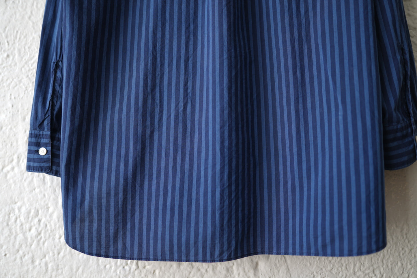 17SS MAO SHIRT II BLUE NAVY STRIPES ストライプマオカラーシャツ / Cristaseya(クリスタセヤ)