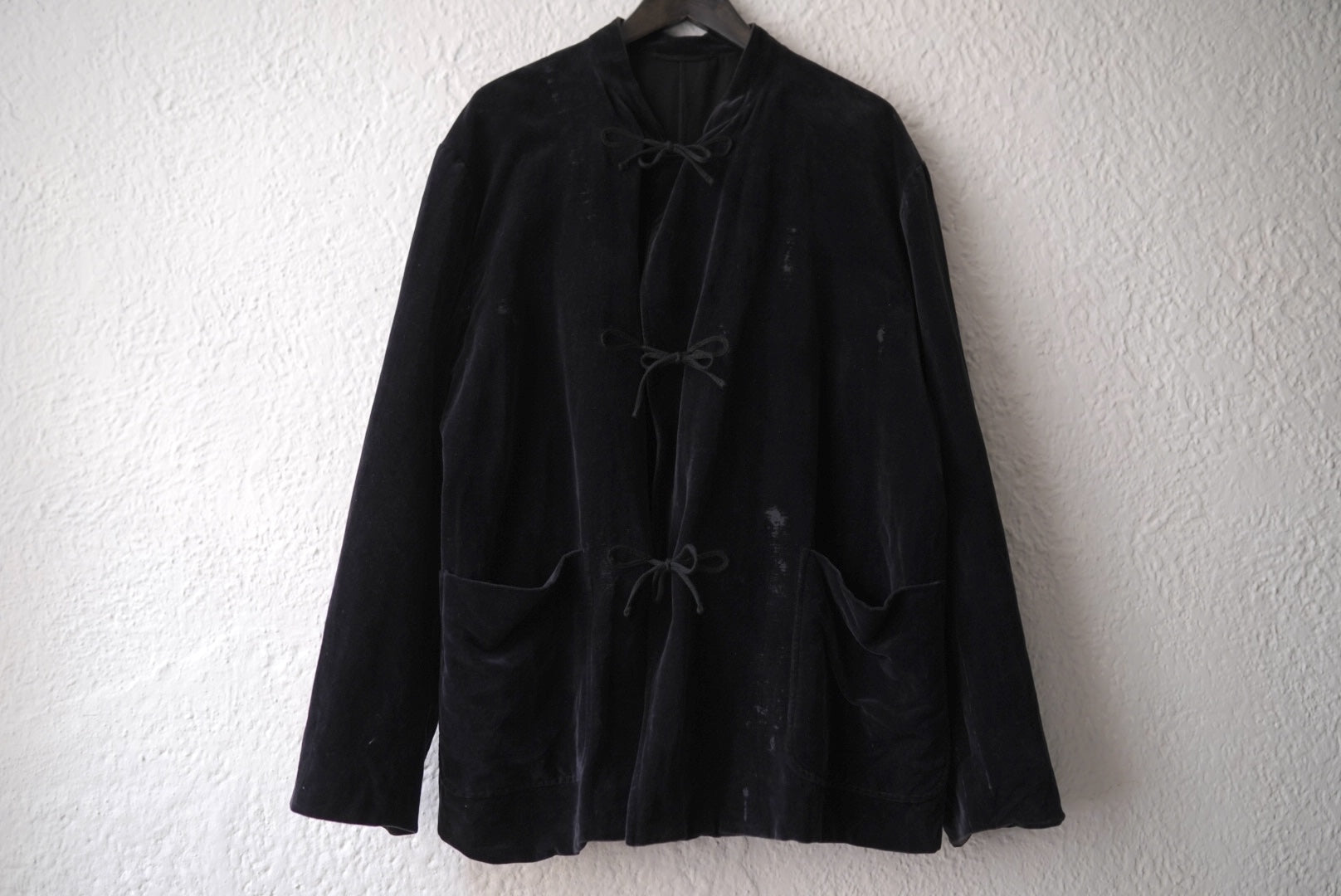 19AW 表面剥がれ加工 別珍スタンドカラージャケット チャイナ