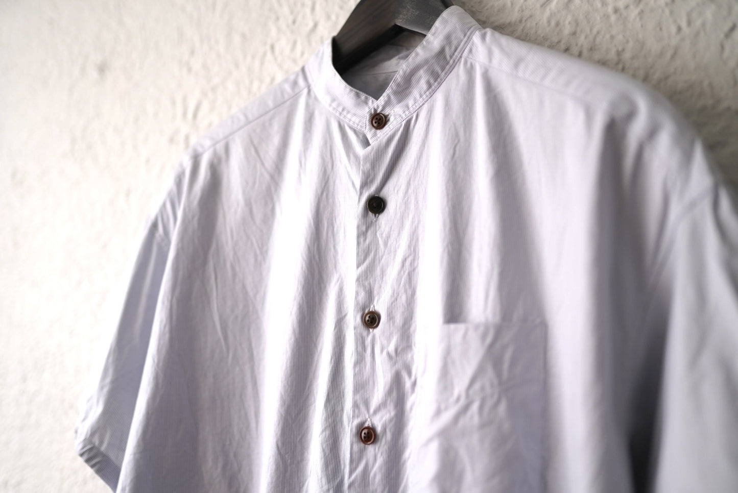 21SS Stand Collar Short Sleeve Over Shirts スタンドカラー半袖シャツ / the Crooked Tailor(ザ クルーキッドテーラー)