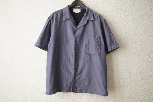 20SS OPEN COLLAR SHIRTS 開襟コットンシルク半袖シャツ ネイビー  / YOKE(ヨーク)