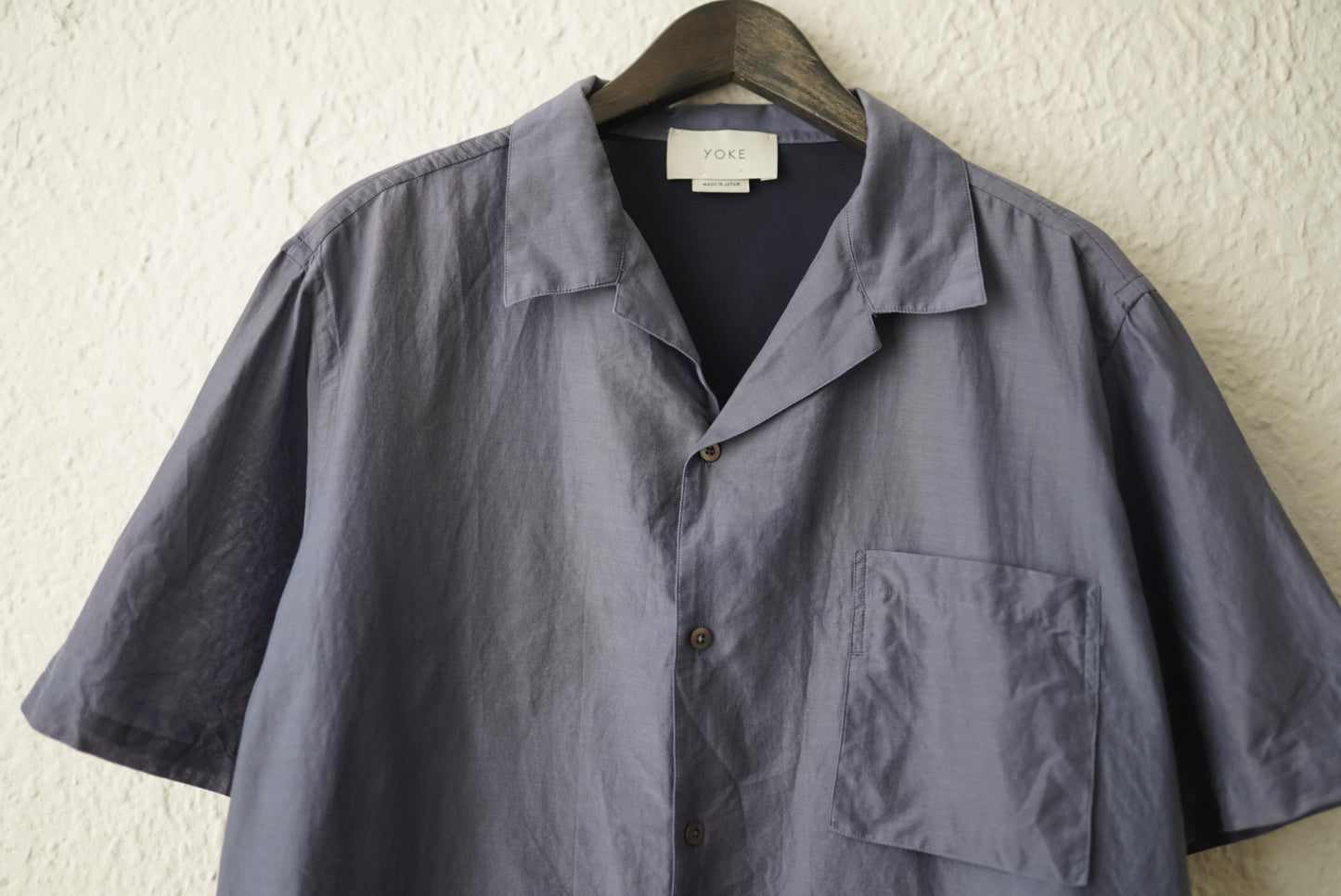 20SS OPEN COLLAR SHIRTS 開襟コットンシルク半袖シャツ ネイビー  / YOKE(ヨーク)