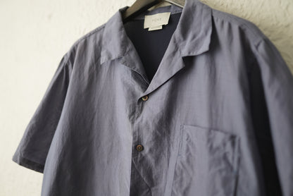 20SS OPEN COLLAR SHIRTS 開襟コットンシルク半袖シャツ ネイビー  / YOKE(ヨーク)