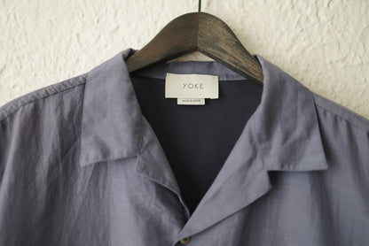 20SS OPEN COLLAR SHIRTS 開襟コットンシルク半袖シャツ ネイビー  / YOKE(ヨーク)