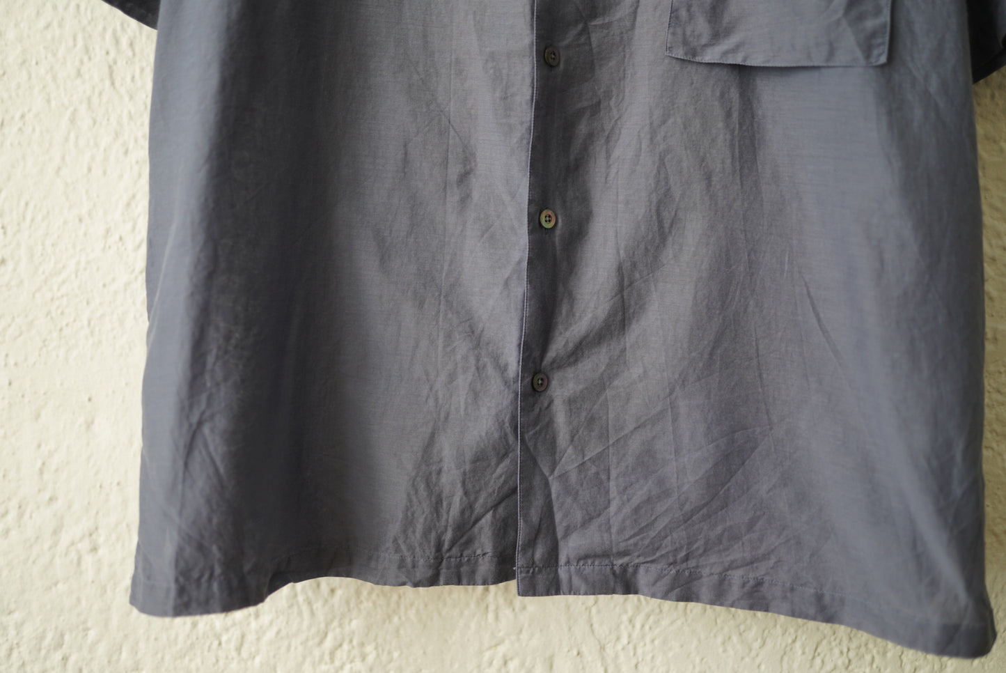 20SS OPEN COLLAR SHIRTS 開襟コットンシルク半袖シャツ ネイビー  / YOKE(ヨーク)