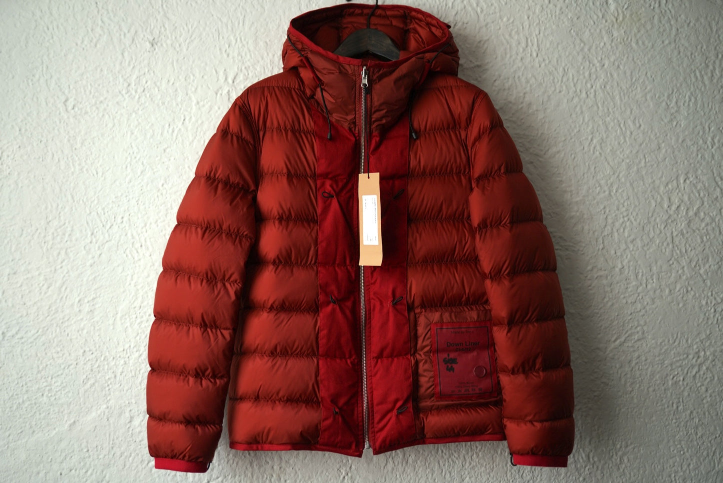 DOWN LINER HOODED フードダウンジャケット ライナー レッド / TEN-C(テンシー)