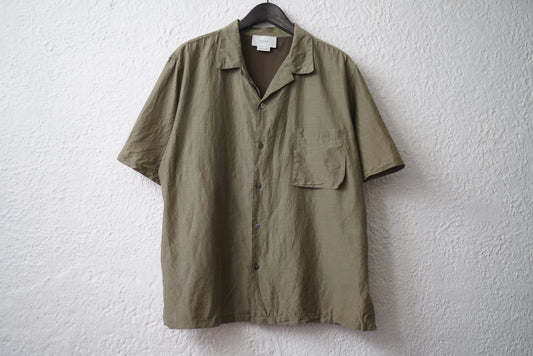 20SS OPEN COLLAR SHIRTS 開襟コットンシルク半袖シャツ カーキ / YOKE(ヨーク)