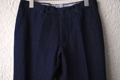 20AW MTM ノータックスリムリネンデニムスラックスパンツ S / IGARASHI TROUSERS(五十嵐トラウザーズ)