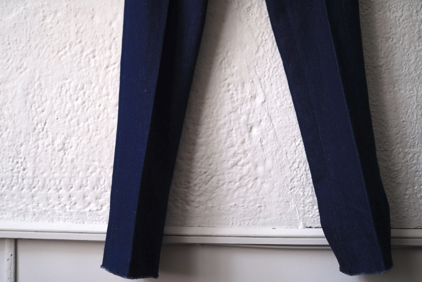 20AW MTM ノータックスリムリネンデニムスラックスパンツ S / IGARASHI TROUSERS(五十嵐トラウザーズ)