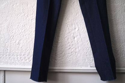 20AW MTM ノータックスリムリネンデニムスラックスパンツ S / IGARASHI TROUSERS(五十嵐トラウザーズ)