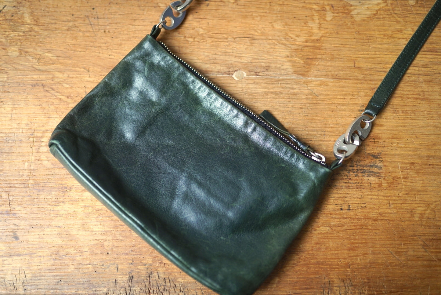 17SS One Tone Pouch Shoulder レザーショルダーバッグ ダークグリーン / CORNELIAN TAURUS(コーネリアンタウラス)
