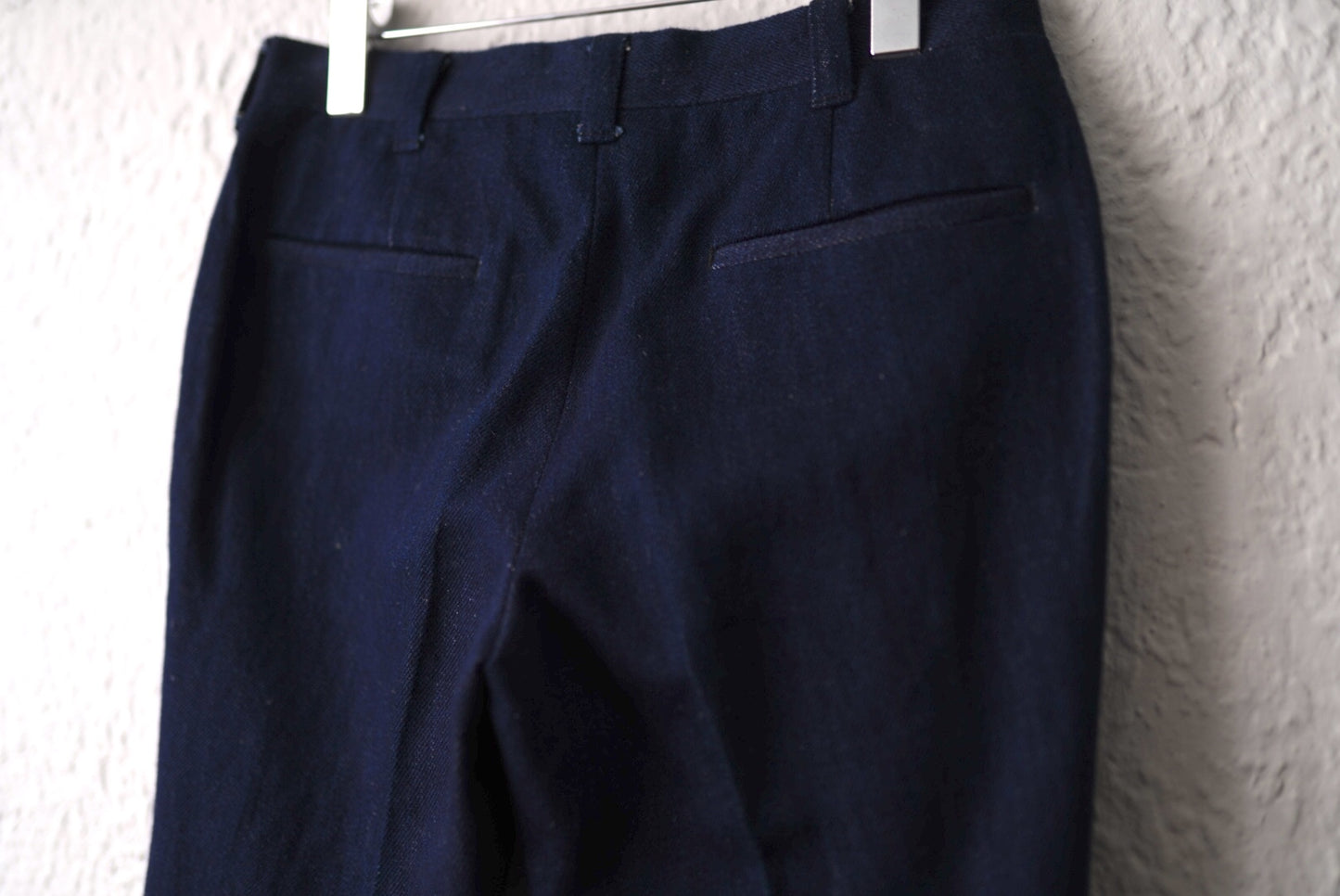 20AW MTM ノータックスリムリネンデニムスラックスパンツ S / IGARASHI TROUSERS(五十嵐トラウザーズ)
