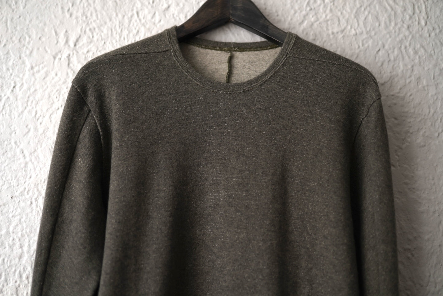 15AW T-SHIRTS L.S WFACE JERSEY Cashmere カシミヤニットセーター カーキ / taichi murakami(タイチムラカミ)