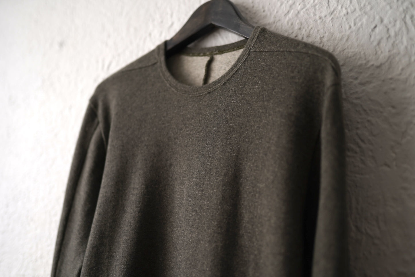 15AW T-SHIRTS L.S WFACE JERSEY Cashmere カシミヤニットセーター カーキ / taichi murakami(タイチムラカミ)