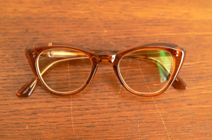 1950's Cat Eye キャットアイ セルフレームアイウェア 眼鏡 ブラウンコニャック / frame france(フレームフランス)