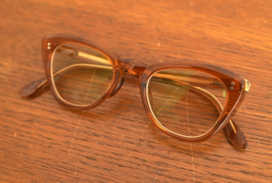 1950's Cat Eye キャットアイ セルフレームアイウェア 眼鏡 ブラウンコニャック / frame france(フレームフランス)
