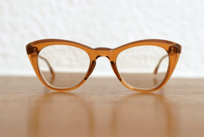 1950's Cat Eye キャットアイ セルフレームアイウェア 眼鏡 ブラウンコニャック / frame france(フレームフランス)