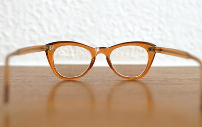 1950's Cat Eye キャットアイ セルフレームアイウェア 眼鏡 ブラウンコニャック / frame france(フレームフランス)