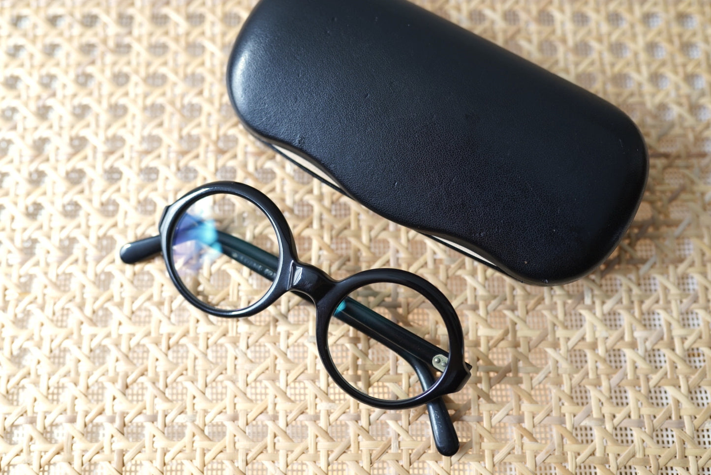 1950's ラウンドセルフレームアイウェア 眼鏡 ブラック / frame france(フレームフランス)