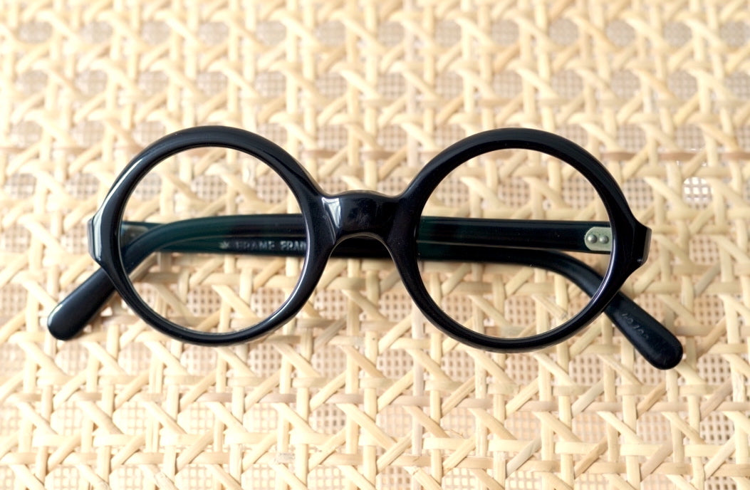 1950's ラウンドセルフレームアイウェア 眼鏡 ブラック / frame france(フレームフランス)