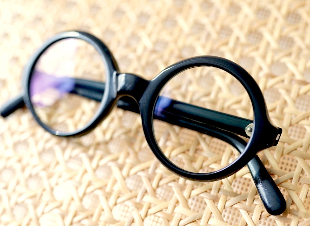 1950's ラウンドセルフレームアイウェア 眼鏡 ブラック / frame france(フレームフランス)