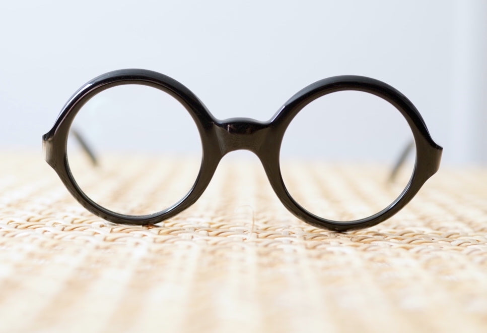 1950's ラウンドセルフレームアイウェア 眼鏡 ブラック / frame france(フレームフランス)