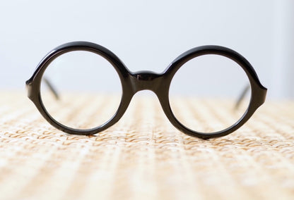 1950's ラウンドセルフレームアイウェア 眼鏡 ブラック / frame france(フレームフランス)