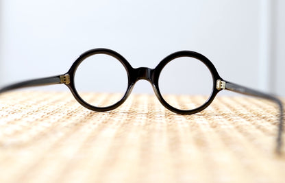 1950's ラウンドセルフレームアイウェア 眼鏡 ブラック / frame france(フレームフランス)