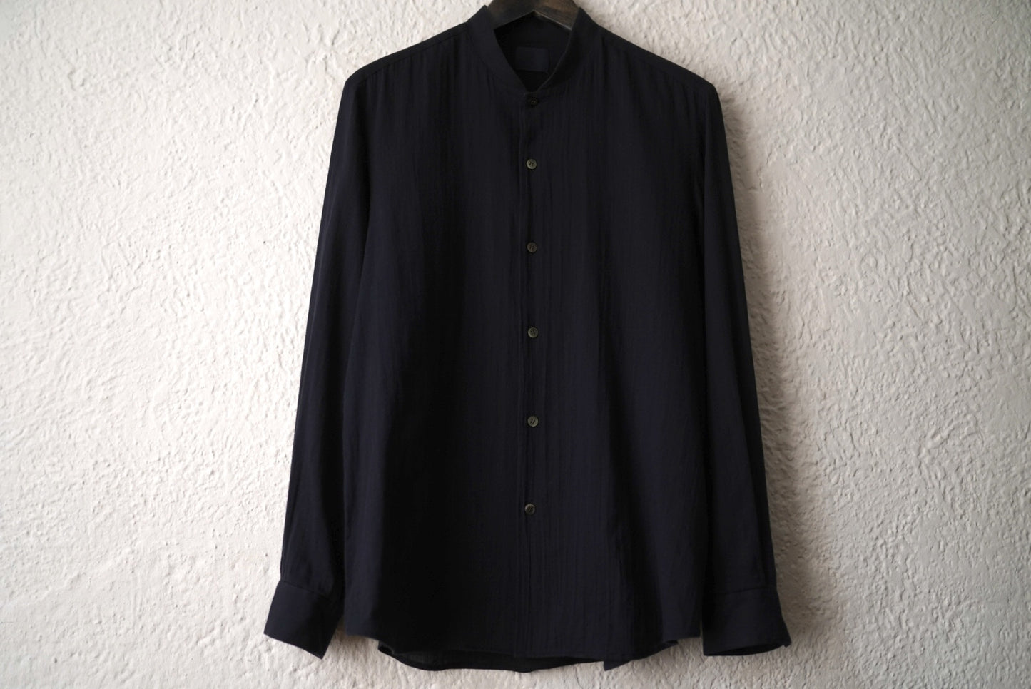 19SS フランス綾コットンバンドカラーシャツ / 山内
