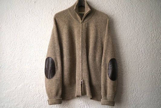 20AW TWEEDY YARN ZIP SWEATER エルボーパッチドライバーズニットセーター / OLD JOE(オールドジョー)