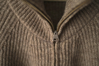 20AW TWEEDY YARN ZIP SWEATER エルボーパッチドライバーズニットセーター / OLD JOE(オールドジョー)