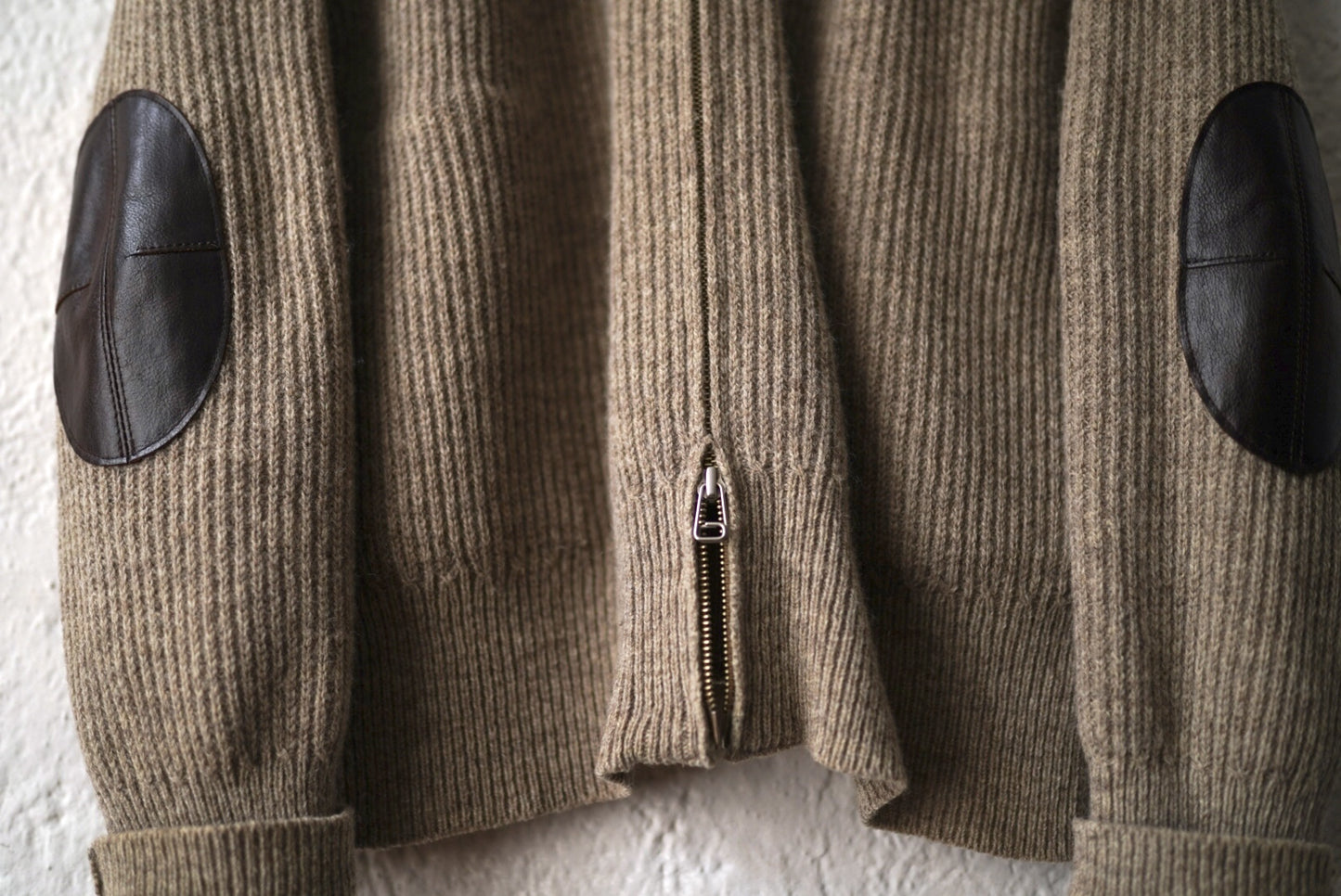 20AW TWEEDY YARN ZIP SWEATER エルボーパッチドライバーズニットセーター / OLD JOE(オールドジョー)