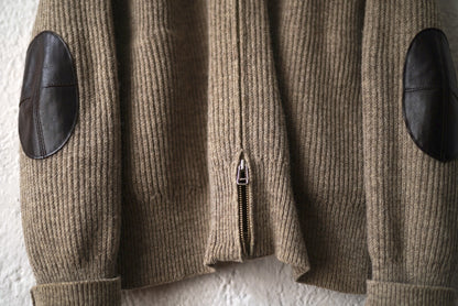 20AW TWEEDY YARN ZIP SWEATER エルボーパッチドライバーズニットセーター / OLD JOE(オールドジョー)