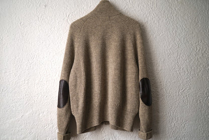 20AW TWEEDY YARN ZIP SWEATER エルボーパッチドライバーズニットセーター / OLD JOE(オールドジョー)