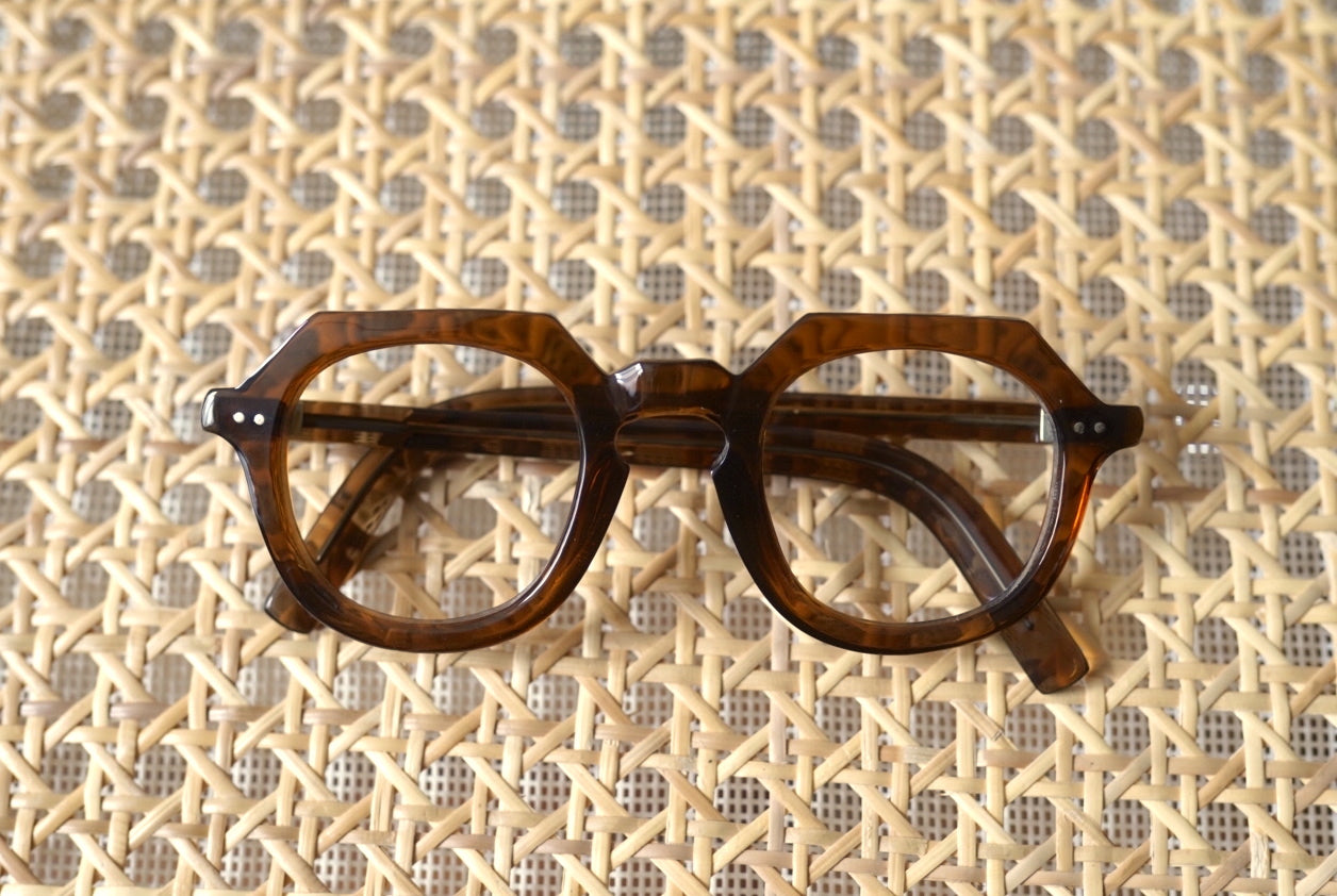 1940's ボストンクラウンパント セルフレームアイウェア 眼鏡 コニャック / frame france(フレームフランス)