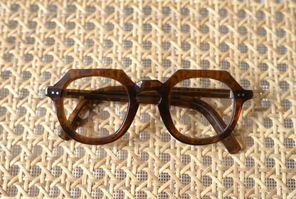 1940's ボストンクラウンパント セルフレームアイウェア 眼鏡 コニャック / frame france(フレームフランス)