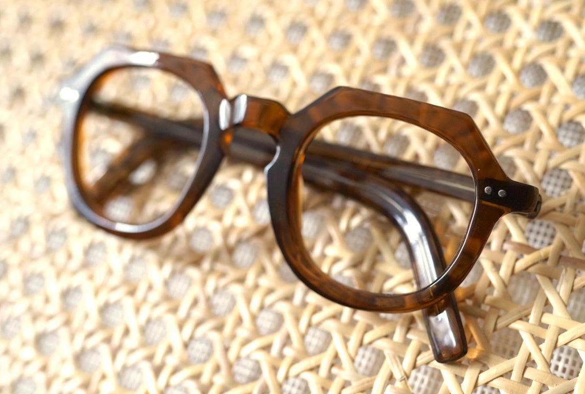 1940's ボストンクラウンパント セルフレームアイウェア 眼鏡 コニャック / frame france(フレームフランス)