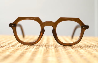 1940's ボストンクラウンパント セルフレームアイウェア 眼鏡 コニャック / frame france(フレームフランス)