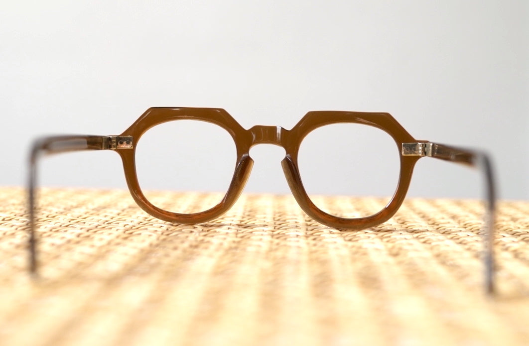 1940's ボストンクラウンパント セルフレームアイウェア 眼鏡 コニャック / frame france(フレームフランス)