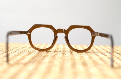 1940's ボストンクラウンパント セルフレームアイウェア 眼鏡 コニャック / frame france(フレームフランス)