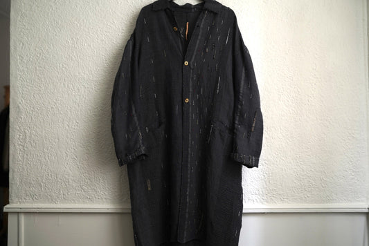 24SS Season XIV ALLEN 手織リネンカシミヤコットンオーバーコート / isabella stefanelli(イザベラステファネリ)