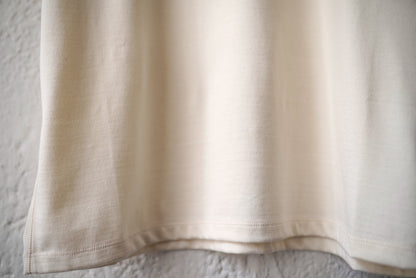 25SS TSHIRT002 HENLEY NECK SS T-SHIRT コットンシルク半袖ヘンリーネックトップス / calmlence(カームレンス)