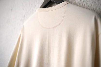 25SS TSHIRT002 HENLEY NECK SS T-SHIRT コットンシルク半袖ヘンリーネックトップス / calmlence(カームレンス)