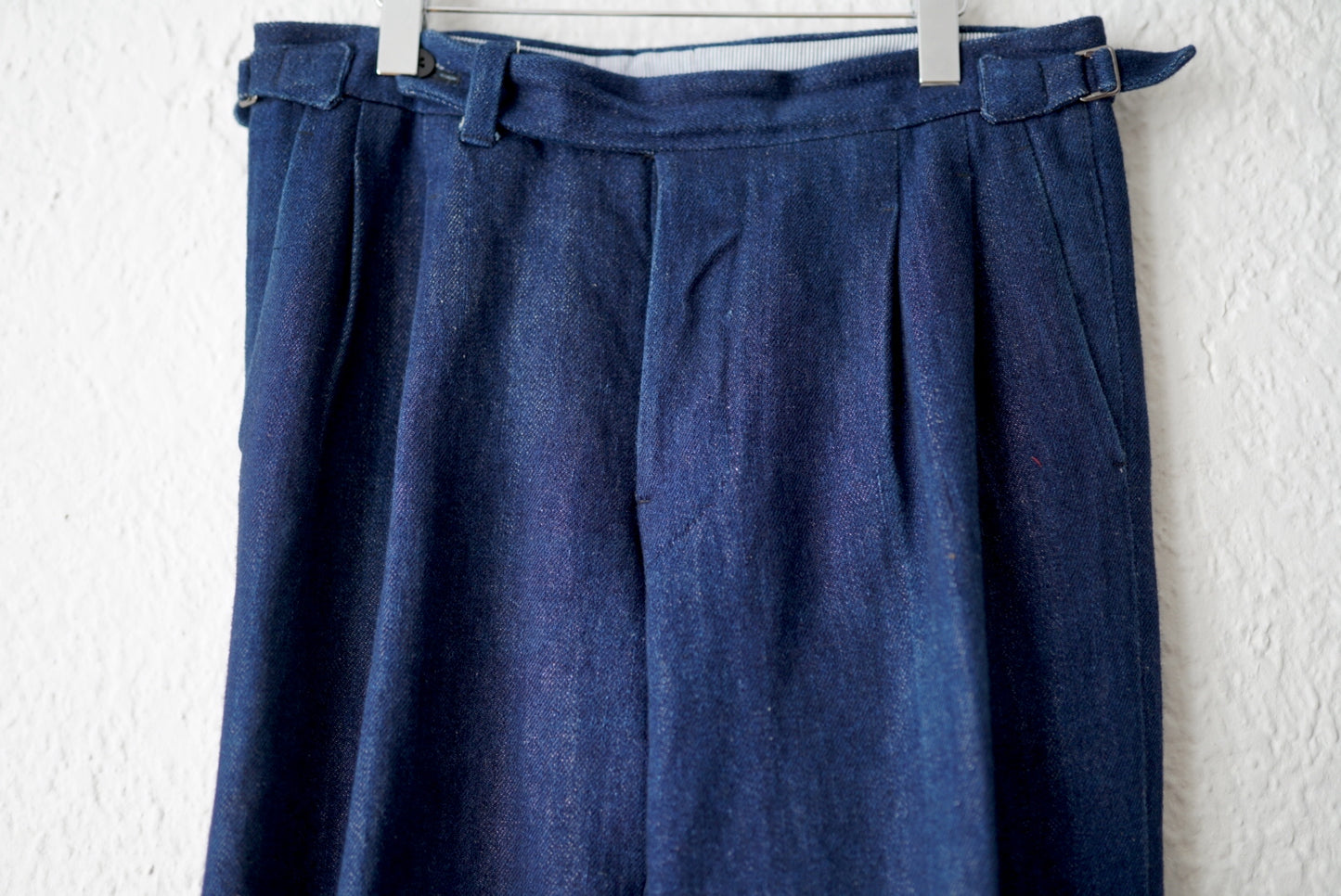 20AW MTM 2タックワイドリネンデニムスラックスパンツ / IGARASHI TROUSERS(五十嵐トラウザーズ)