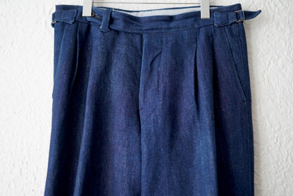 20AW MTM 2タックワイドリネンデニムスラックスパンツ / IGARASHI TROUSERS(五十嵐トラウザーズ)