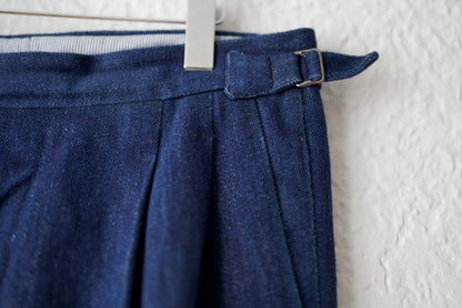 20AW MTM 2タックワイドリネンデニムスラックスパンツ / IGARASHI TROUSERS(五十嵐トラウザーズ)