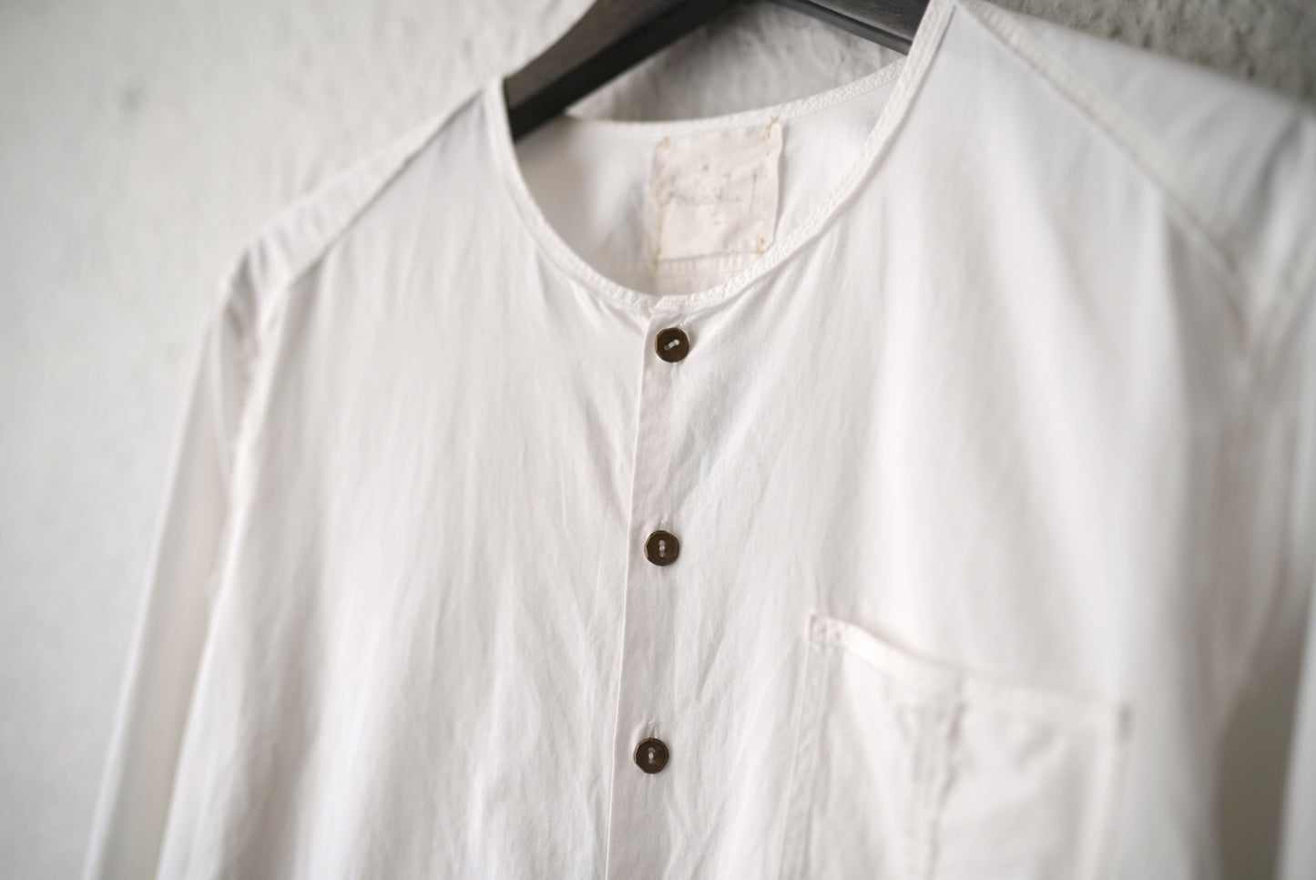 21SS No Collar Shirt コットンノーカラーシャツ / Araki Yuu(アラキユウ)